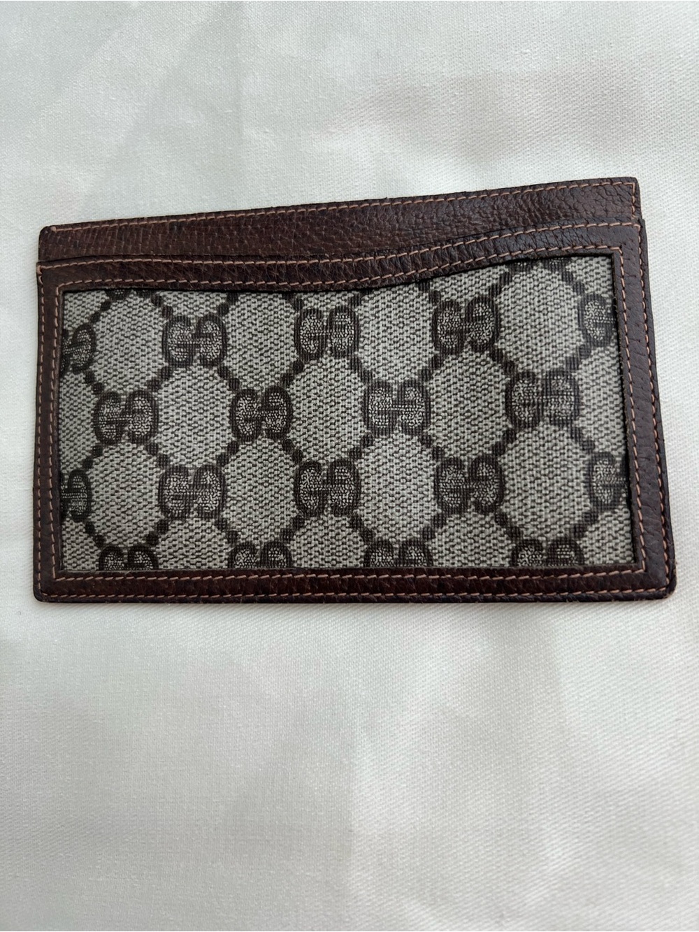 Gucci Beige & Brown Monogram Card Holder
